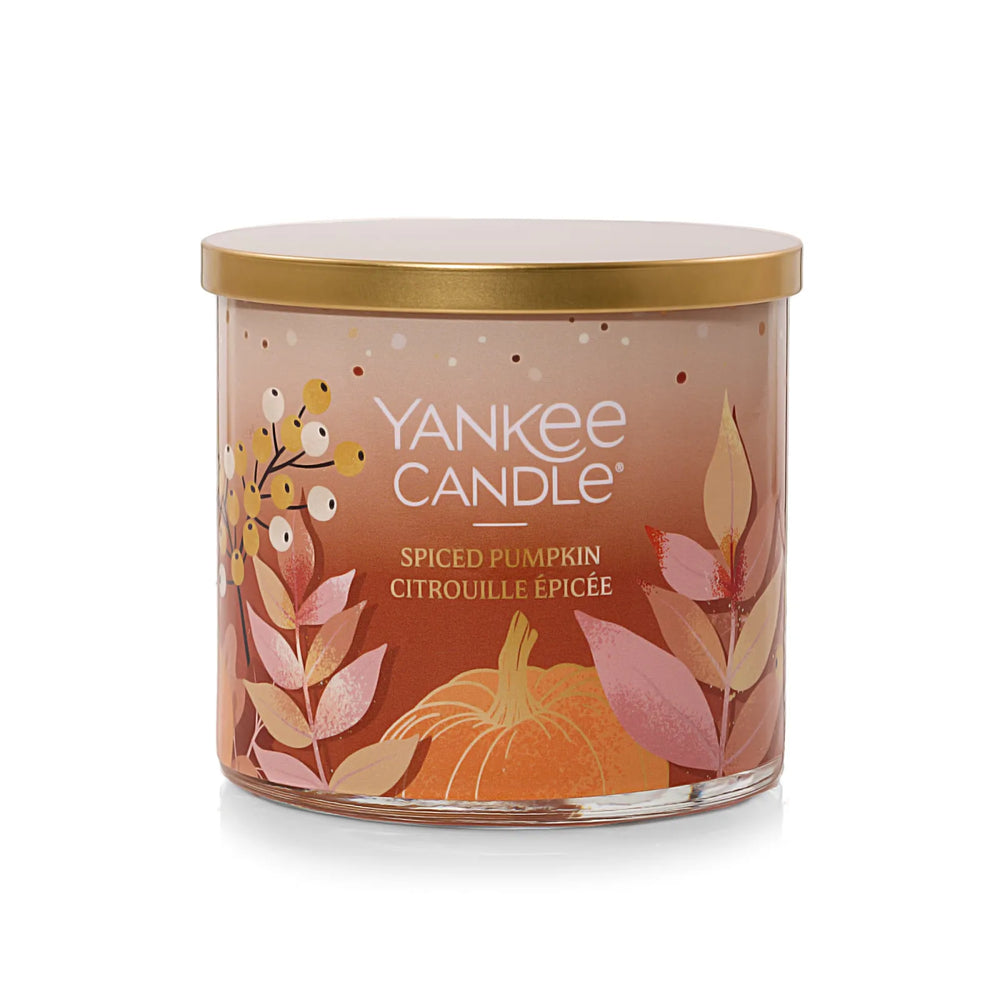 Yankee Candle Spiced Pumpkin 3-Wick Candle, 14.5 oz – Case of 4