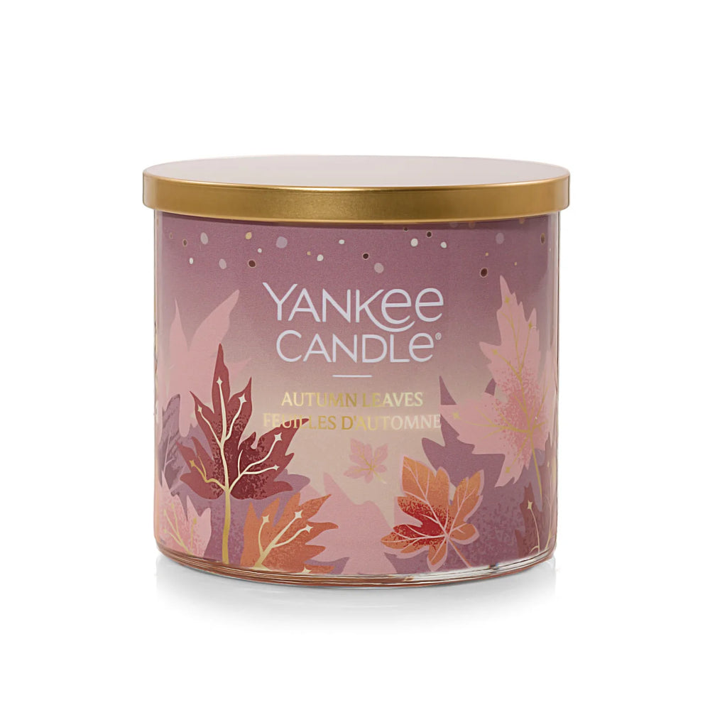 Yankee Candle Autumn Leaves 3-Wick Candle, 14.5 oz – Case of 4