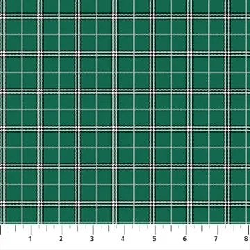 Rudolph the Red Nosed Reideer - Northcott Fabrics - Plaid Green - RD1009-77