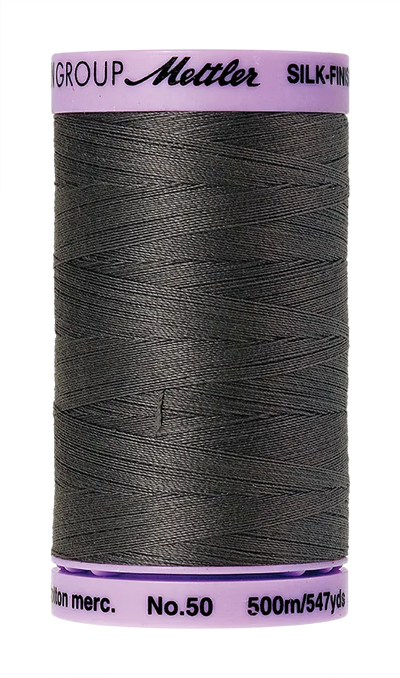 Mettler  Silk-Finish 50wt Solid Cotton Thread 547yd/500M Dark Charcoal