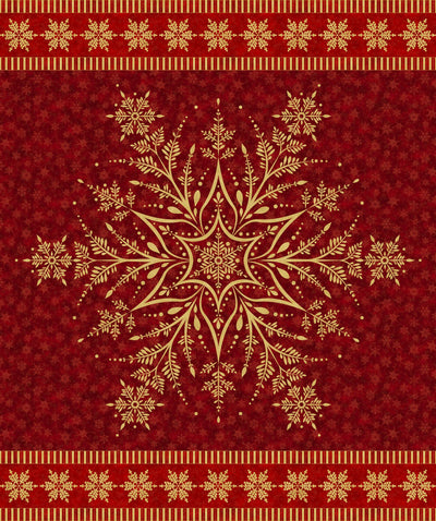 Shimmer Frost Snowflake PANEL - RED