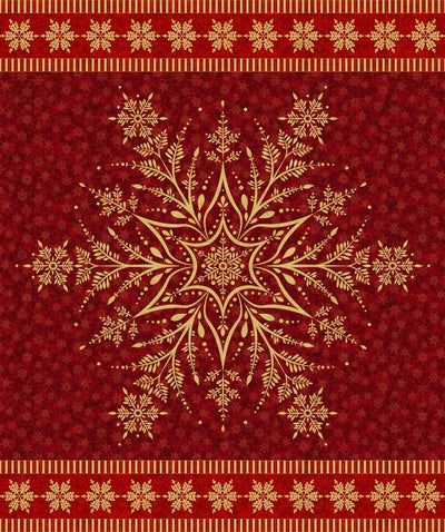 Shimmer Frost Snowflake PANEL - RED