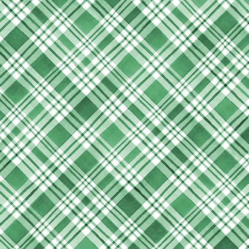 Snowflake Wishes - Nicole DeCamp - Plaid Wishes Green - 15194-44