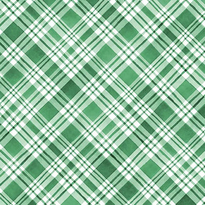 Snowflake Wishes - Nicole DeCamp - Plaid Wishes Green - 15194-44