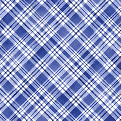 Snowflake Wishes - Nicole DeCamp - Plaid Wishes Blue - 15194-55