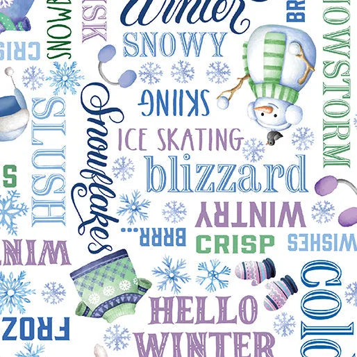 Snowflake Wishes - Nicole DeCamp - Wintery Words White - 15189-09