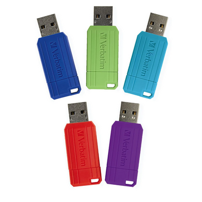 Verbatim 16GB PinStripe USB Flash Drive 5pk Assorted (99813)