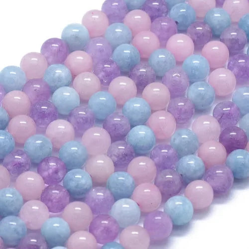 Aquamarine, Rose Quartz and Amethyst Gradient Bead Strand