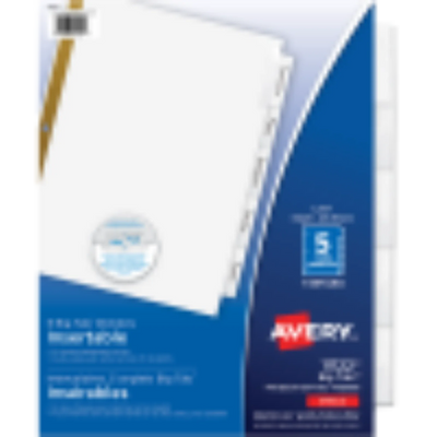 Avery Big Tab Insertable Dividers, 5 Tabs (11122)
