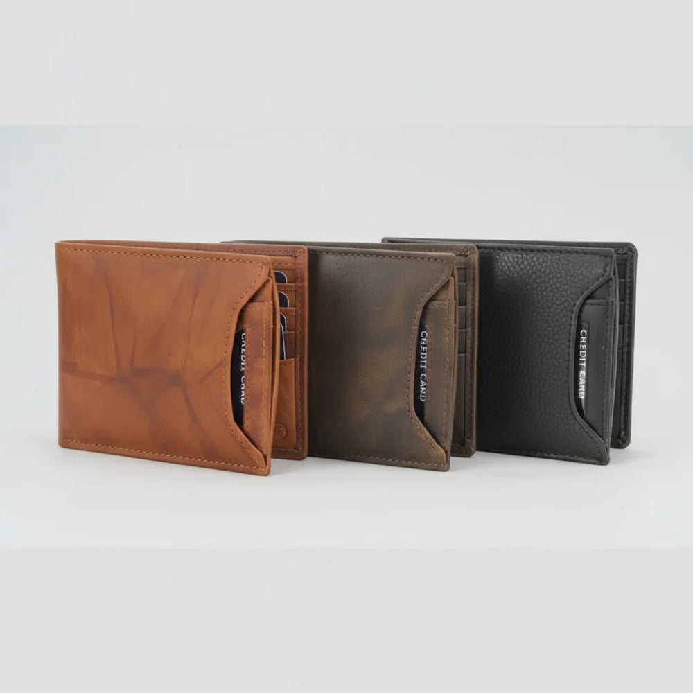 Portefeuille bifold homme RFID avec étui à cartes amovible