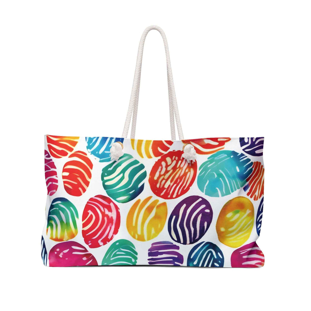 Sac de fin de semaine à pois aquarelle colorés | Fourre-tout de plage arc-en-ciel