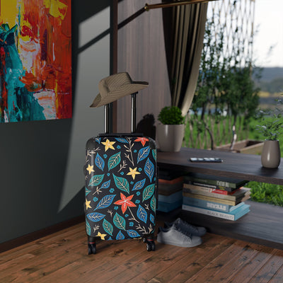Floral Leaves Carry-On Suitcase – Colorful Tropical Travel Luggage