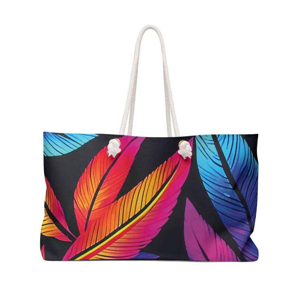 Sac de voyage week-end à plumes tropicales colorées | Fourre-tout de voyage éclatant