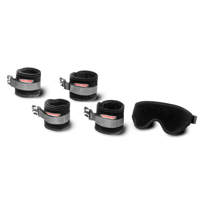 Ensemble de menottes Black Label Seduction en microfibre noire