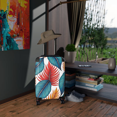 Valise Cabine à Feuilles Tropicales — Bagage de Voyage Coloré à Imprimé Palmier