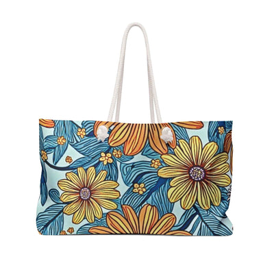 Sac Week-end Fleuri Jaune Vintage | Sac à Couches, Fourre-tout de Voyage et Gym