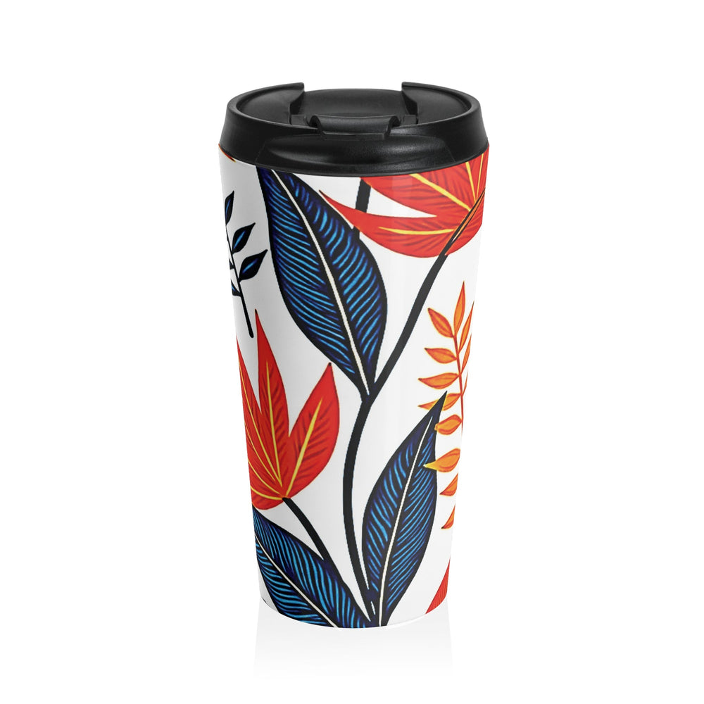 Tasse de voyage en acier inoxydable à motif floral Feuilles d'automne | Motif Feuillage d'automne