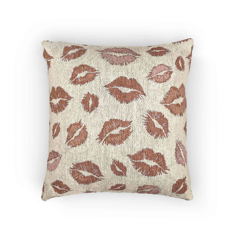 Coussin tissé motif Baisers | Coussin décoratif pour la maison et l'extérieur