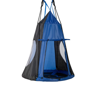 2-in-1 40 Inch Kids Hanging Chair Detachable Swing Tent Set-Blue