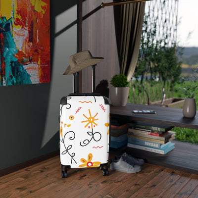 Valise à motifs floraux – Bagage de cabine à motif de fleurs jaunes