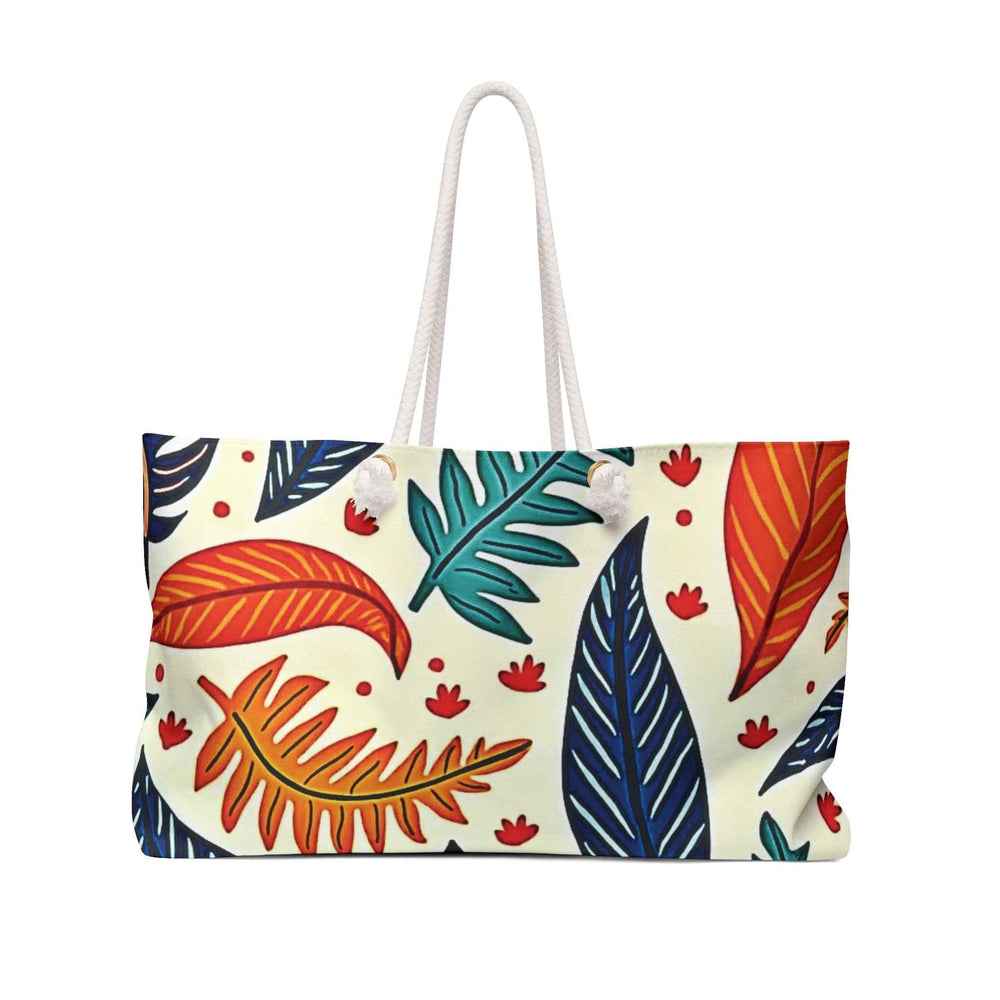 Sac de fin de semaine à feuilles tropicales colorées | Fourre-tout de voyage à motif de feuilles