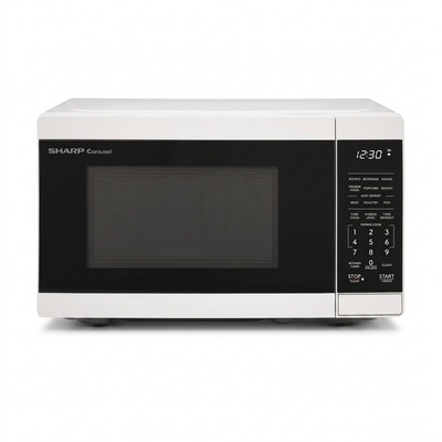 SHARP SMC0760KWC 0.7 cu. ft. 700W White Countertop Microwave Oven with Carousel Turntable System