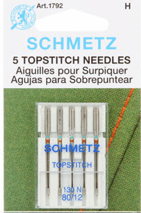 SCHMETZ #1792 Topstitch Needles Carded - 80/12 - 5 Pieces — Cottage Quilting Ltd.