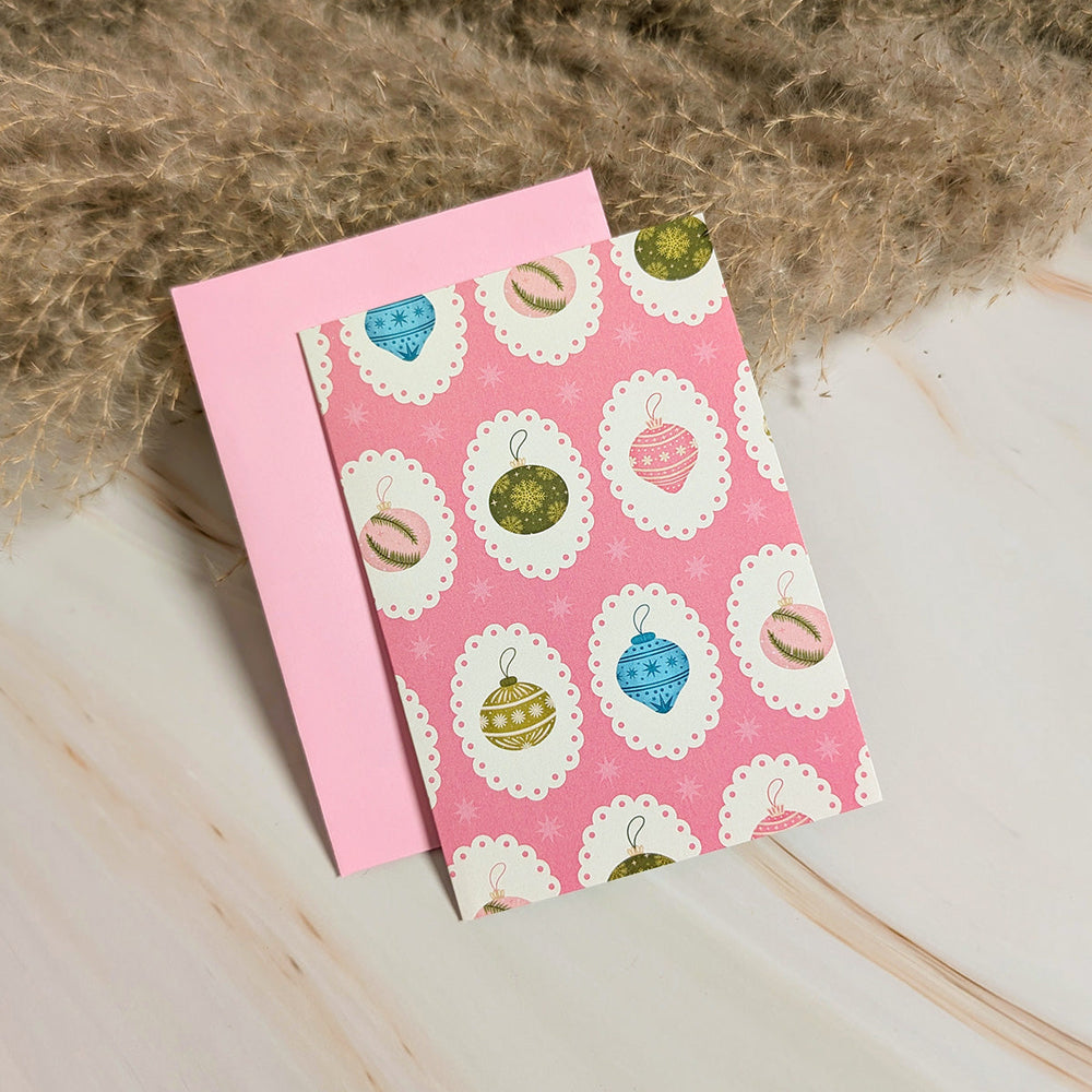 Mini carte de vœux Joyeux ornements