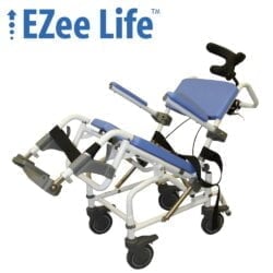 Chaise de douche et de toilette inclinable de réadaptation 18" EZee Life avec cadre en aluminium - HL190 pour le confort et la sécurité