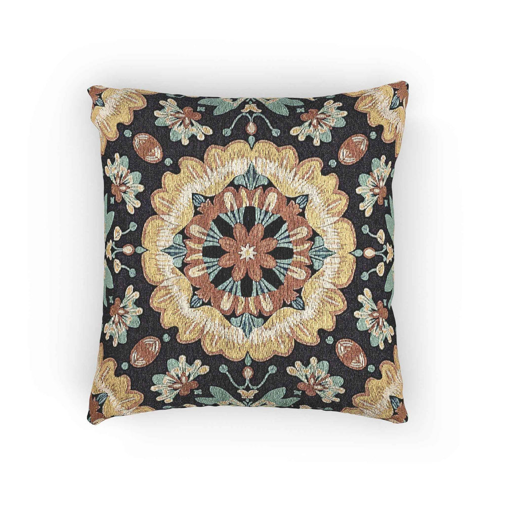 Boho Mandala Woven Pillow | Kilim Mosaic Pillow Cover