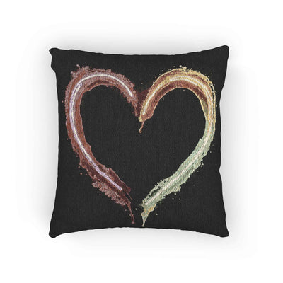 Coussin Cœur à Coups de Pinceau Irisés | Coussin Tissé