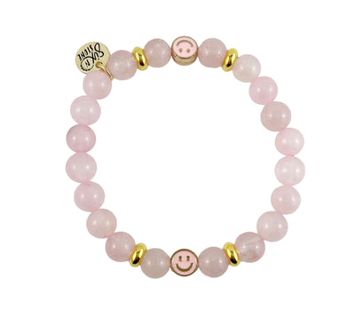 Bracelet Bonheur en Quartz Rose