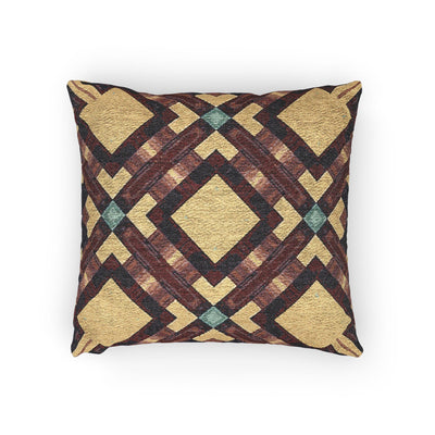 Coussin tissé — Coussin décoratif bohème géométrique aux tons chauds de la terre
