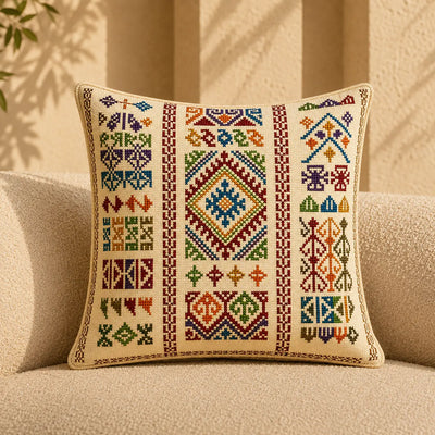 Cushion Cover Set of 2 – Palestinian Tatreez – 18×18 in – Asic