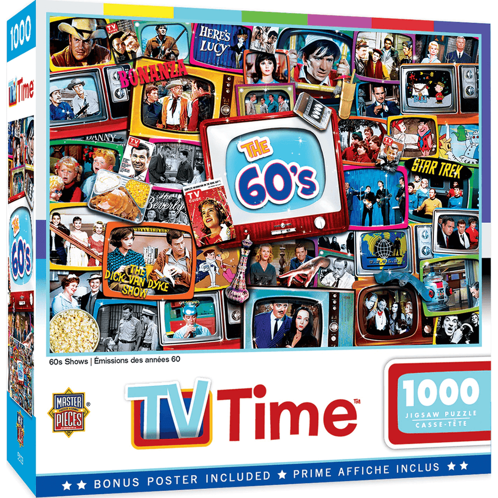 Puzzle 1000 pièces : Émissions de télé des années 1960