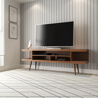 Eureka Meuble TV Moderne 70.47" avec 4 Tablettes - Érable Crème