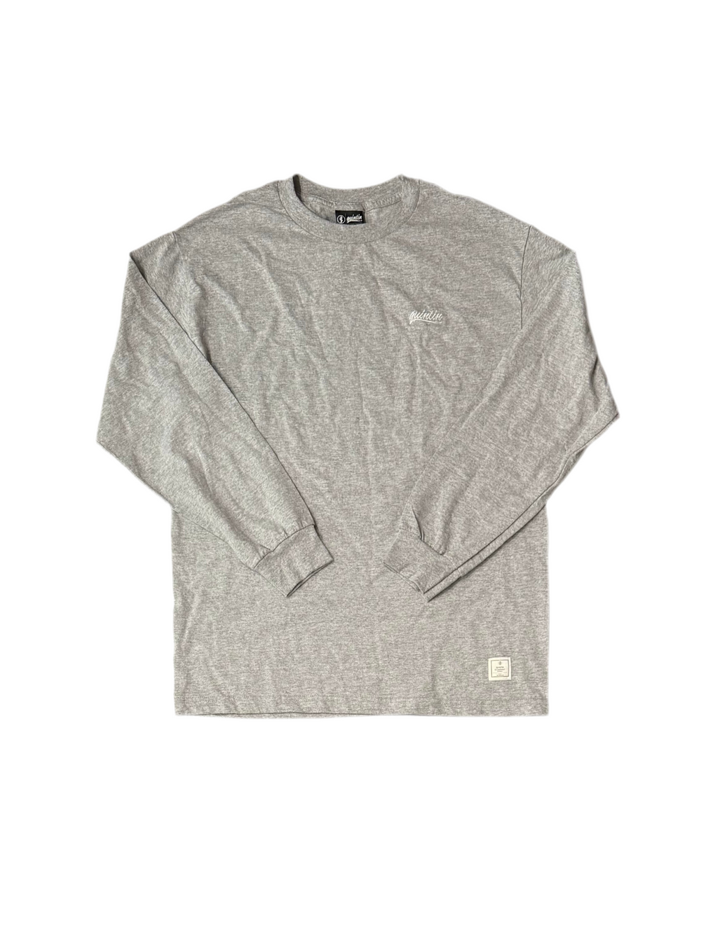 Quintin 'Embroidered Logo' L/S Tee - Grey