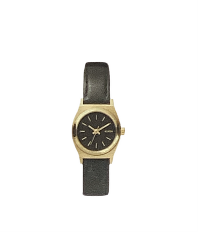 Nixon 'Small Time Teller Leather' Watch - Black / Gold