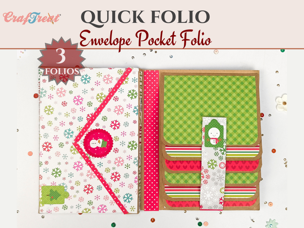 Craftreat Scrapbook Blank Quick Folio - Envelope Pocket Folio - Black, Kraft and White — Ecstasy Crafts