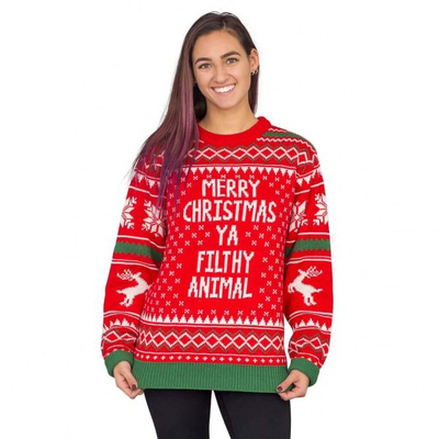Joyeux Noël Bande D'Animaux Flocon De Neige Et Renne Pull