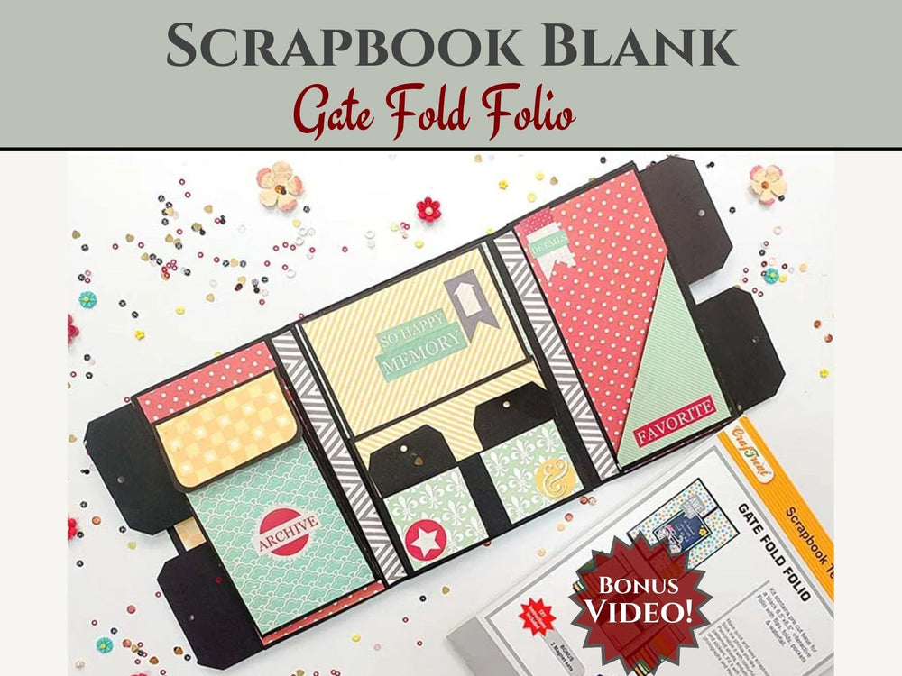 CrafTreat Pages vierges pour scrapbooking - Folio Plié en Deux - Couleur Noire