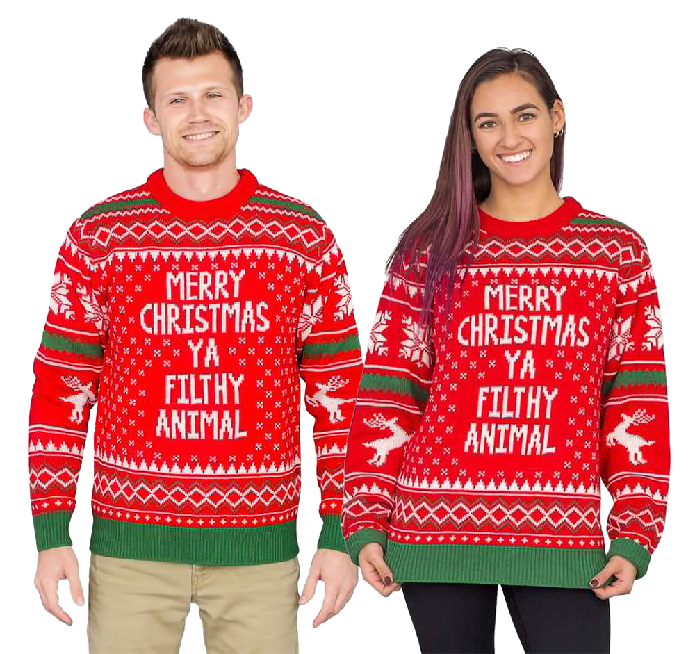 Couple - Joyeux Noël sale bête Flocon de neige et pull Renne