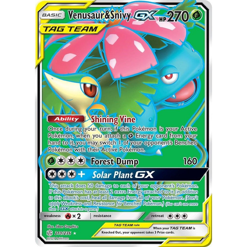 Venusaur & Snivy GX (Full Art) (210/236) (SM12)