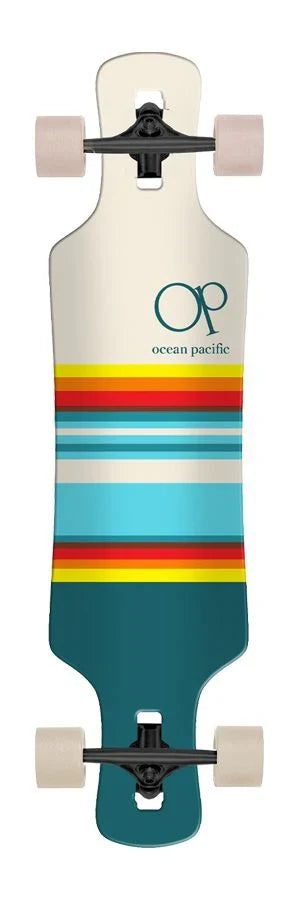 Ocean Pacific 'Swell Drop Throught' Complete Longboard - Off White/Teal