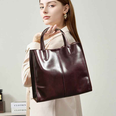 Genuine Leather High-End Womens Stylish And Versatile Handbag