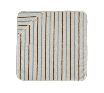 Raita Hooded Towel - Caramel / Ice Blue