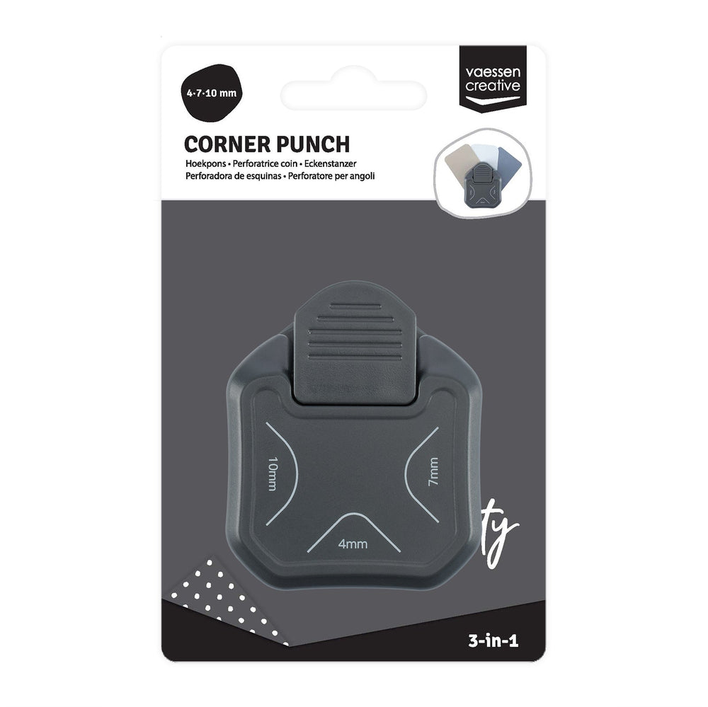 Perforatrice d'angles 3-en-1 Vaessen Creative • 4-7-10mm Graphite