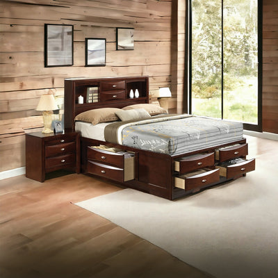 Neend Multi Drawer Storage Platform Bed - Espresso