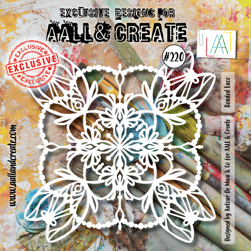 AALL and Create #220 - Pochoir 15x15 cm - Dentelle perlée