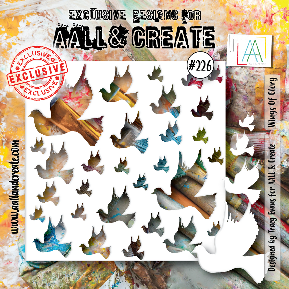 AALL and Create - Pochoir 15x15 cm - Ailes de Gloire